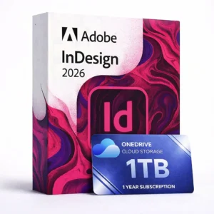 InDesign 2026 con 1 TB OneDrive durante 1 año