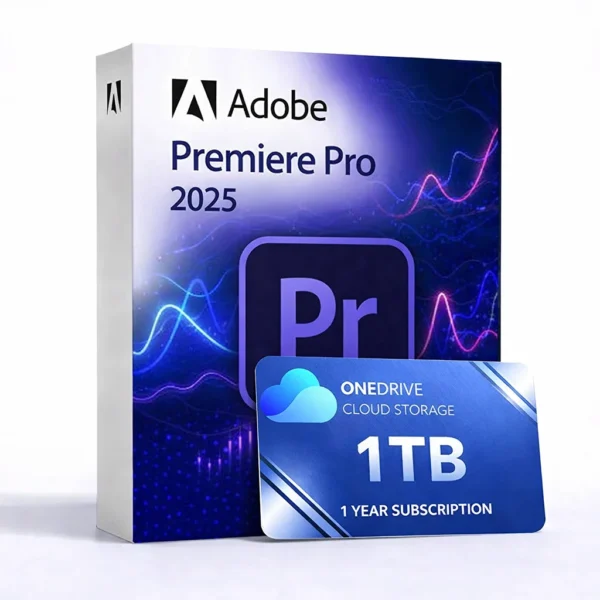 Premiere Pro 2025 con 1 TB OneDrive durante 1 año