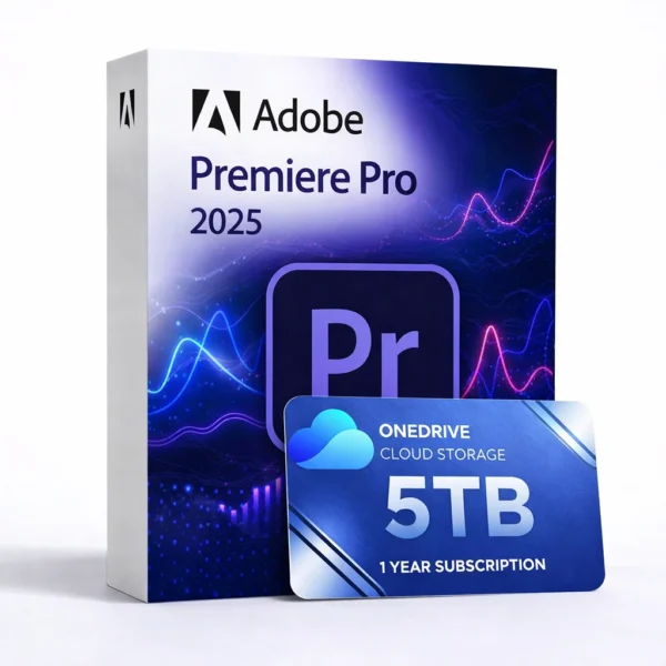 Premiere Pro 2025 con 5 TB OneDrive durante 1 año