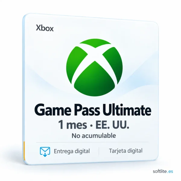 Xbox Game Pass Ultimate - Tarjeta de suscripción de 1 mes para EE. UU. (no acumulable) Xbox Game Pass Ultimate - Tarjeta de suscripción de 1 mes para EE. UU. (no acumulable) - producto digital