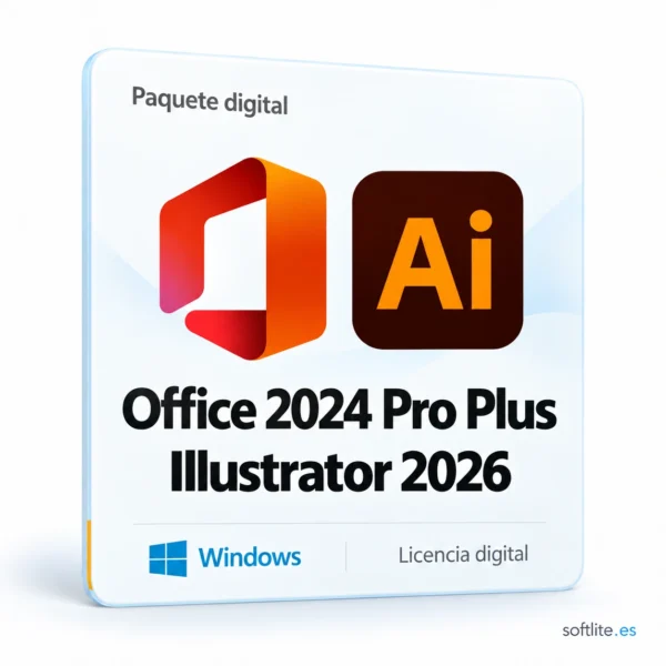 Office 2024 Pro Plus + Illustrator 2026 (para Windows) Office 2024 Pro Plus + Illustrator 2026 (para Windows) - producto digital