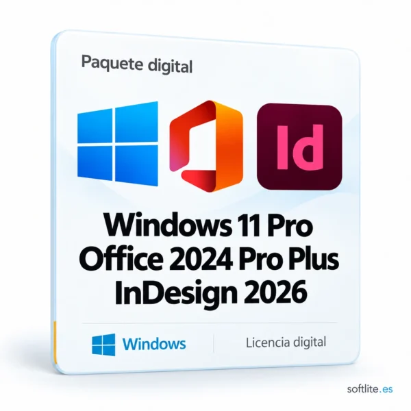 Windows 11 Pro + Office 2024 Pro Plus + InDesign 2026 Windows 11 Pro + Office 2024 Pro Plus + InDesign 2026 - producto digital