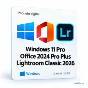 Windows 11 Pro + Office 2024 Pro Plus + Lightroom 2026 - producto digital