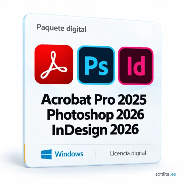 Acrobat 2025 + Photoshop 2026 + InDesign 2026 Acrobat 2025 + Photoshop 2026 + InDesign 2026 - producto digital