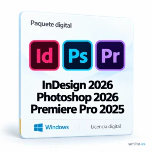 InDesign 2026 + Photoshop 2026 + Premiere Pro 2025 - producto digital