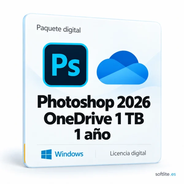 Photoshop 2026 con 1 TB OneDrive durante 1 año - producto digital