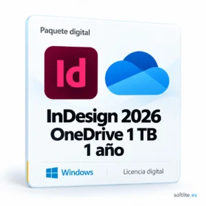 InDesign 2026 con 1 TB OneDrive durante 1 año - producto digital