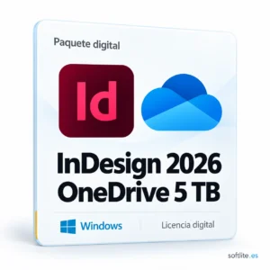InDesign 2026 con 5 TB OneDrive durante de la vida - producto digital